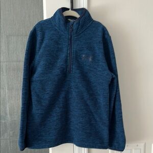 Under Armour Blue Zip Up Sweater Sporty Fleece